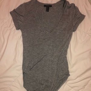 forever 21 grey body suit